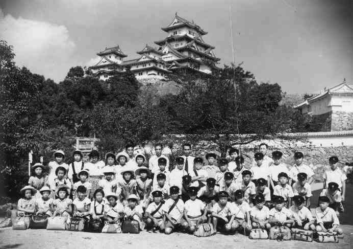 Japanese school children field trip 