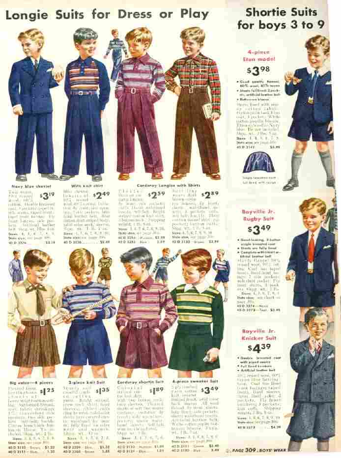boys' suits 1940s