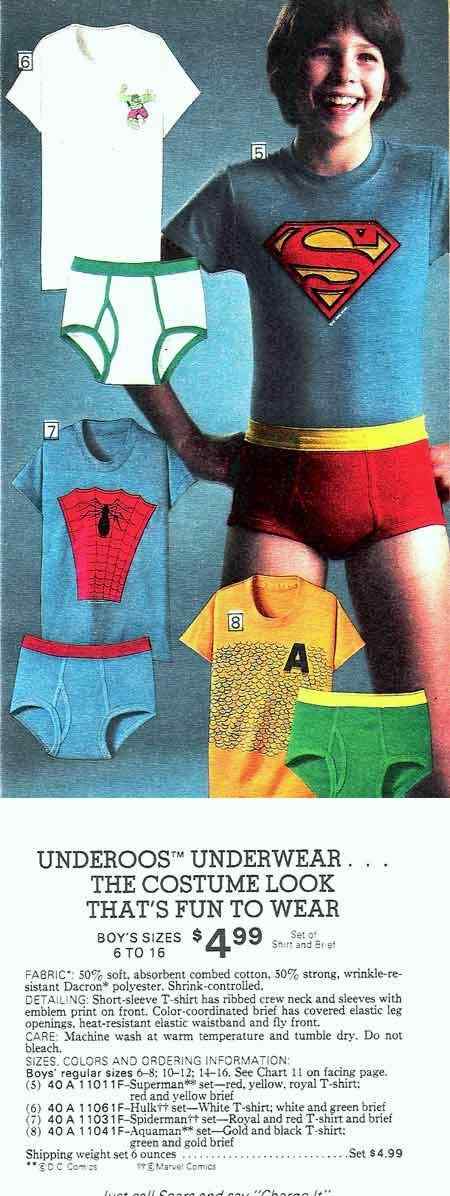 American mail order catalogs with boys clothes -- 1979: Sears Underoos