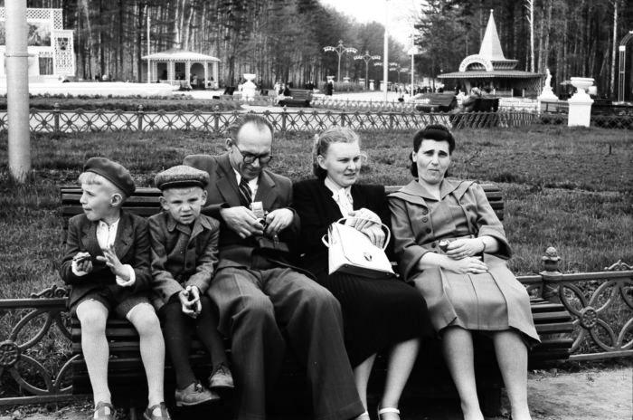 Soviet family park outing 1950s