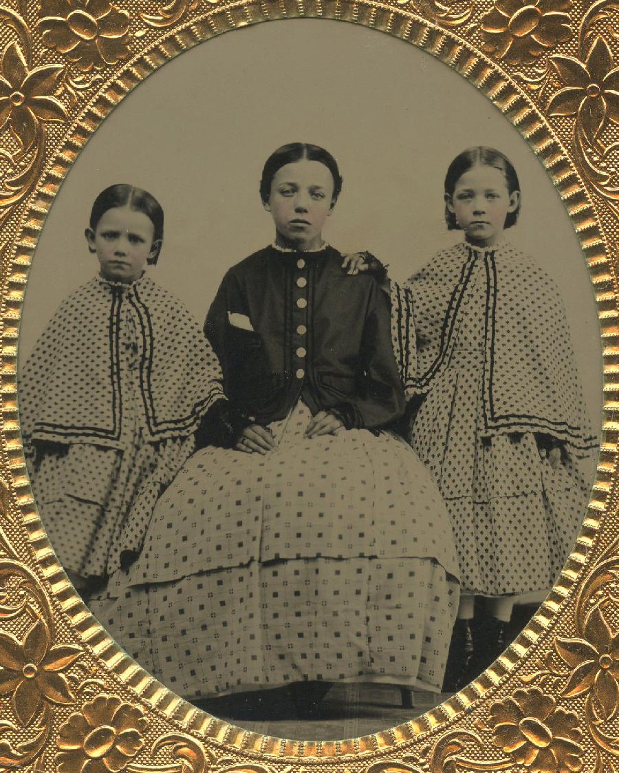 American 1860s century girls dresses 