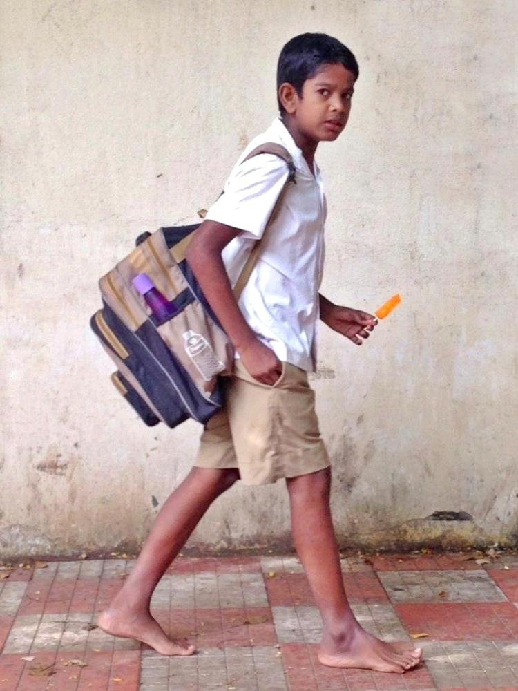 Indian school footwear barefeet