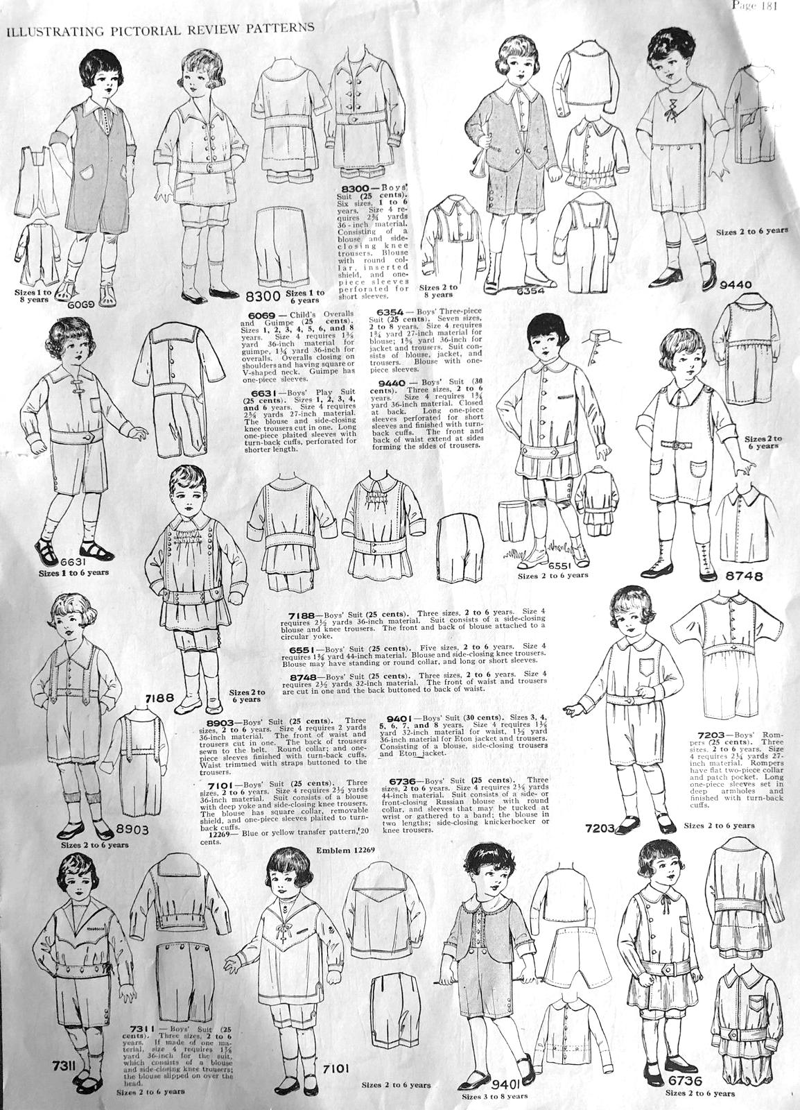 youger boys outfits 1910s