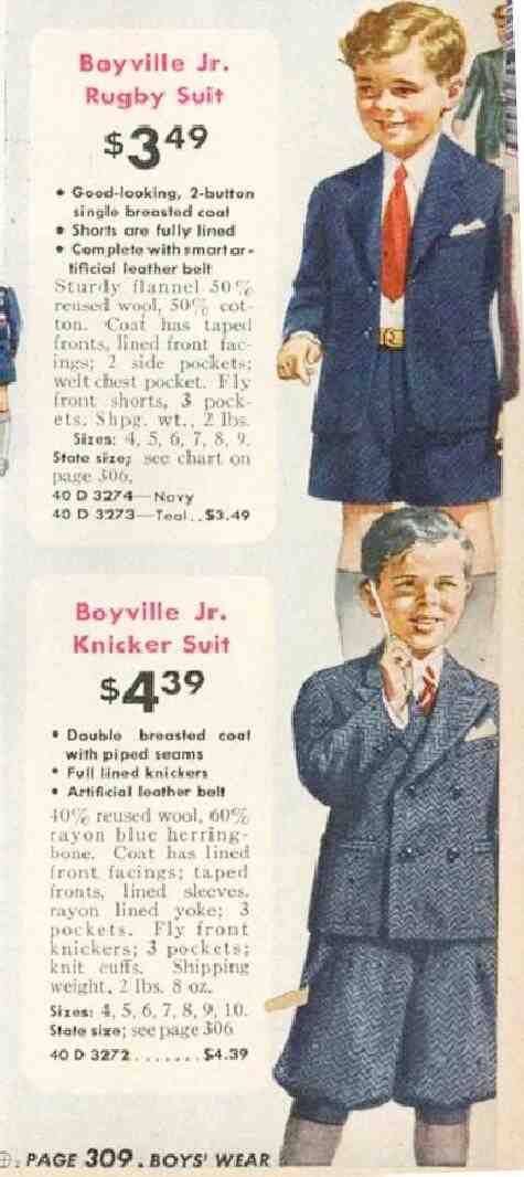 American mail order catalogs with boys clothes -- Sears doubkle