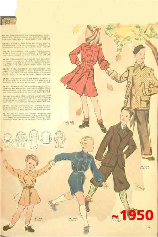 German catalogs boys clothing 1950s